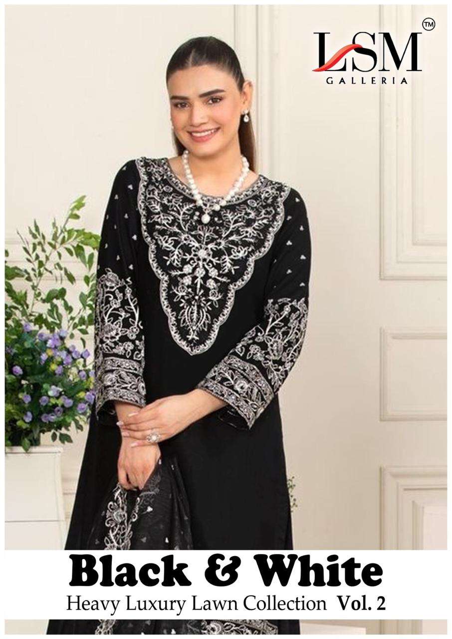 BLACK & WHITE LUXURY HEAVY LAWN COLLECTION VOL - 02 BY LSM GALLERIA